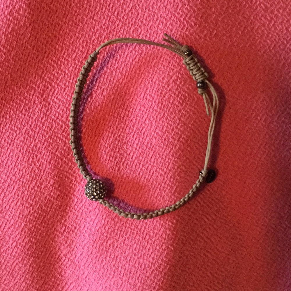 Stella & Dot Grey Bracelet w/Crystal Ball